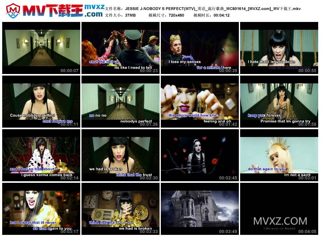 JESSIE J-NOBODY S PERFECT(MTV)_英语_流行歌曲_MC801614